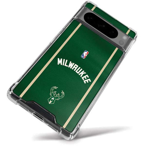 NBA Milwaukee Bucks Jersey Google Pixel 8 Pro Clear Case